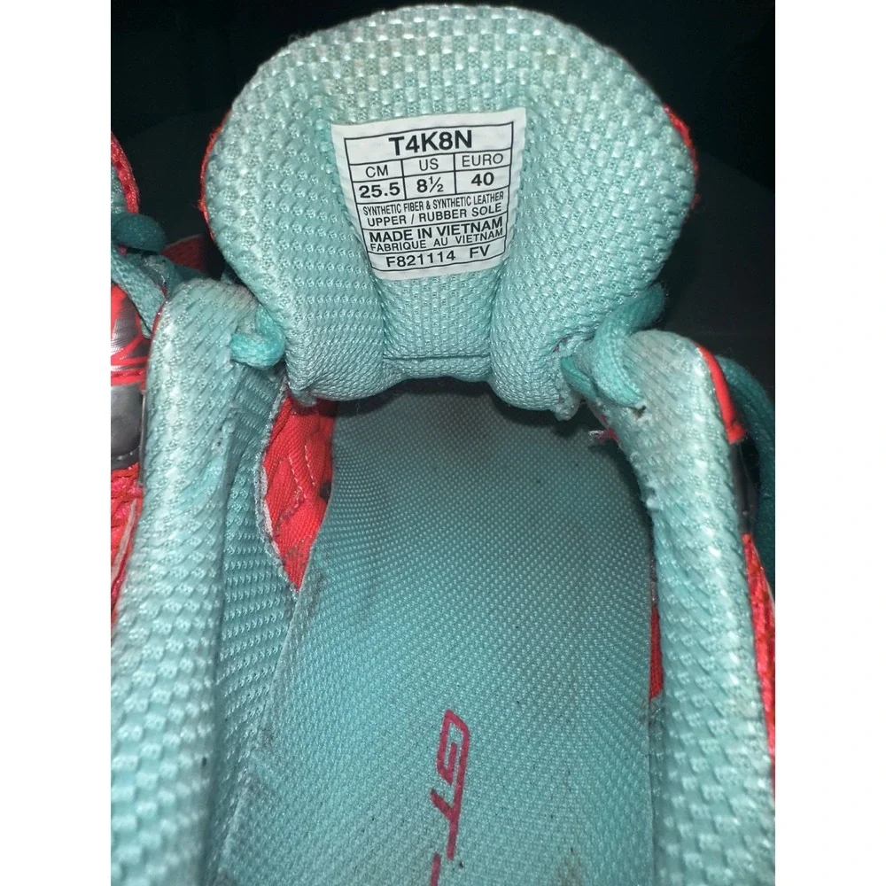 Asics GT-1000 3 Flash Coral Mint Running Shoes T4K8N Womens 8.5